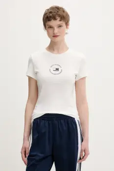 Tommy Jeans Tricou basic de femei din bumbac imagine