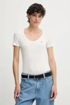 Tommy Jeans tricou culoarea alb, DW0DW20916 imagine