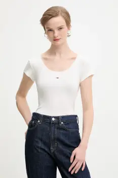 Tommy Jeans tricou culoarea alb, DW0DW21570 imagine