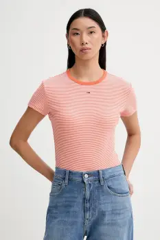 Tommy Jeans tricou culoarea bej, DW0DW17383 imagine