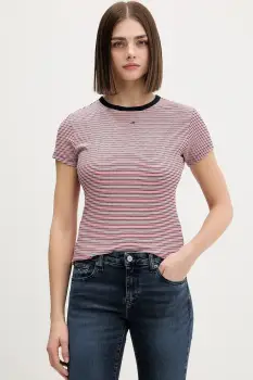 Tommy Jeans tricou culoarea bej, DW0DW17383 imagine