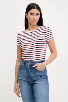 Tommy Jeans tricou culoarea bej, DW0DW17383 imagine