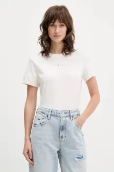 Tommy Jeans tricou culoarea bej, DW0DW21964 imagine