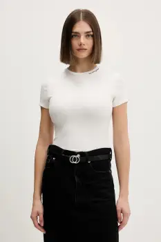 Tommy Jeans tricou culoarea bej, DW0DW22079 imagine