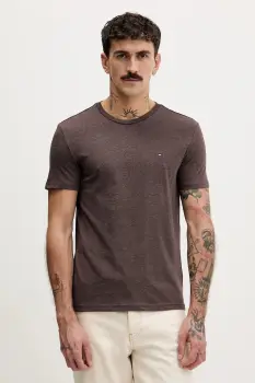 Tommy Jeans tricou culoarea bej, uni, DM0DM20363 imagine