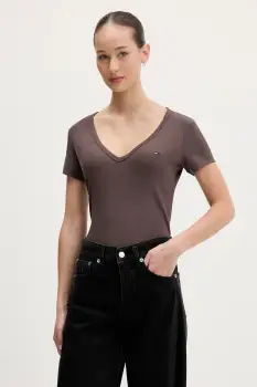 Tommy Jeans tricou culoarea galben, DW0DW17385 imagine