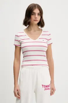 Tommy Jeans tricou culoarea galben, DW0DW17385 imagine