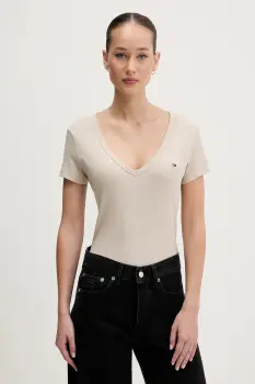 Tommy Jeans tricou culoarea galben, DW0DW17385 imagine