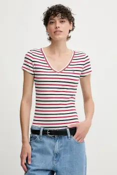 Tommy Jeans tricou culoarea galben, DW0DW17385 imagine