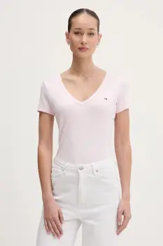 Tommy Jeans tricou culoarea galben, DW0DW17385 imagine