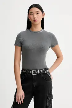 Tommy Jeans tricou culoarea gri, DW0DW22079 imagine