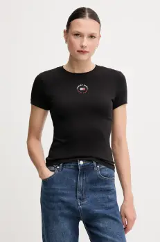 Tommy Jeans tricou culoarea negru, DW0DW20316 imagine