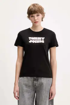Tommy Jeans tricou culoarea negru, DW0DW21956 imagine
