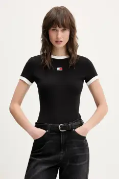 Tommy Jeans tricou culoarea negru, DW0DW22575 imagine