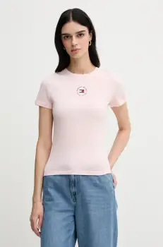 Tommy Jeans tricou culoarea roz, DW0DW20316 imagine