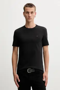 Tommy Jeans tricou din bumbac 2-pack barbati, culoarea bleumarin, uni, DM0DM20687 imagine