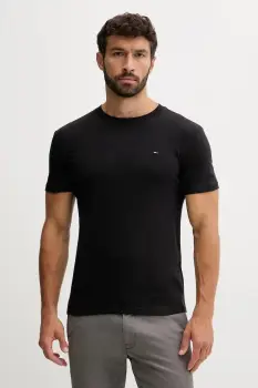 Tommy Jeans tricou din bumbac 2-pack barbati, culoarea negru, uni, DM0DM20687 imagine