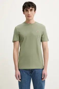 Tommy Jeans tricou din bumbac 2-pack barbati, culoarea verde, neted, DM0DM20687 imagine