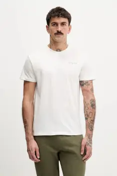 Tommy Jeans tricou din bumbac 2-pack culoarea bej, cu imprimeu, DM0DM22316 imagine