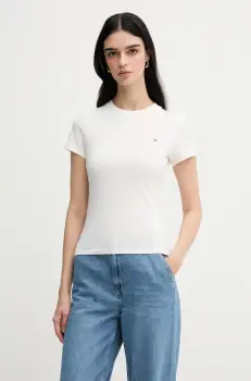 Tommy Jeans tricou din bumbac 2-pack femei, culoarea negru, DW0DW21366 imagine