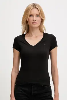 Tommy Jeans tricou din bumbac 2-pack femei, culoarea negru, DW0DW21367 imagine