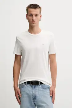 Tommy Jeans tricou din bumbac 3-pack culoarea alb, uni, DM0DM21579 imagine