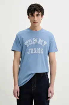 Tommy Jeans tricou din bumbac barbati, cu imprimeu, DM0DM20773 imagine