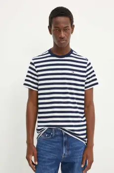 Tommy Jeans tricou din bumbac barbati, culoarea albastru marin, modelator, DM0DM20420 imagine