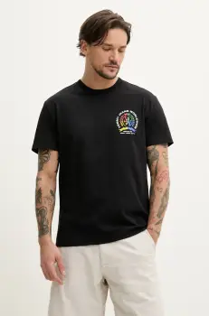 Tommy Jeans tricou din bumbac barbati, culoarea negru, cu imprimeu, DM0DM20813 imagine