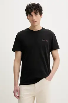 Tommy Jeans tricou din bumbac barbati, culoarea negru, cu imprimeu, DM0DM21303 imagine