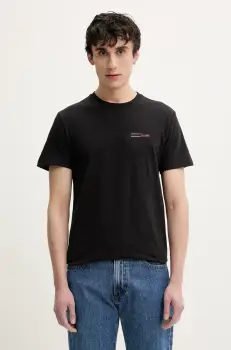 Tommy Jeans tricou din bumbac barbati, culoarea negru, cu imprimeu, DM0DM21344 imagine