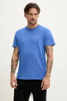 Tommy Jeans tricou din bumbac barbati, culoarea violet, cu imprimeu, DM0DM21303 imagine