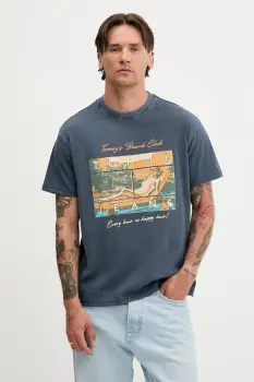 Tommy Jeans tricou din bumbac cu imprimeu, DM0DM21387 imagine