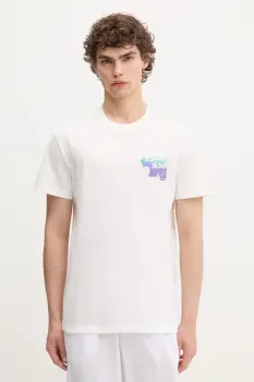 Tommy Jeans tricou din bumbac culoarea alb, cu imprimeu, DM0DM21589 imagine