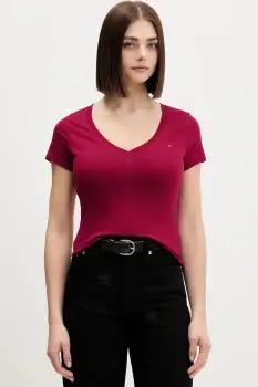 Tommy Jeans tricou din bumbac culoarea alb, DW0DW20458 imagine