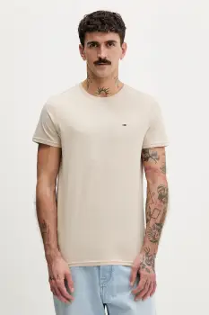 Tommy Jeans tricou din bumbac culoarea alb, uni, DM0DM04411 imagine