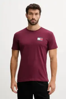 Tommy Jeans tricou din bumbac culoarea bej, cu imprimeu, DM0DM20740 imagine