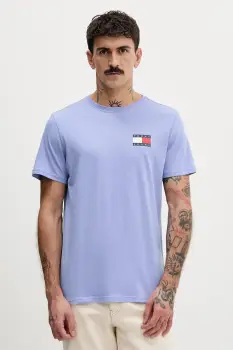 Tommy Jeans tricou din bumbac culoarea bej, cu imprimeu, DM0DM20740 imagine