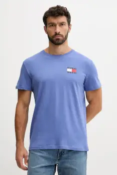 Tommy Jeans tricou din bumbac culoarea bej, cu imprimeu, DM0DM20740 imagine