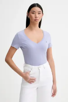 Tommy Jeans tricou din bumbac culoarea bleumarin, DW0DW20458 imagine