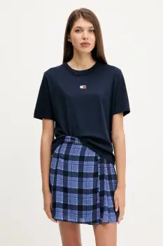 Tommy Jeans tricou din bumbac culoarea bleumarin, DW0DW22202 imagine