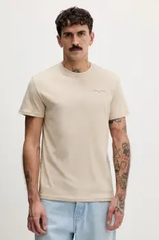 Tommy Jeans tricou din bumbac culoarea bordo, cu imprimeu, DM0DM21780 imagine