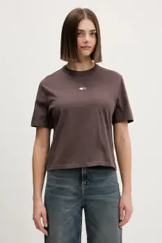 Tommy Jeans tricou din bumbac culoarea bordo, DW0DW22202 imagine