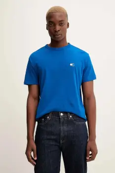 Tommy Jeans tricou din bumbac culoarea galben, uni, DM0DM20322 imagine