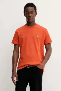 Tommy Jeans tricou din bumbac culoarea galben, uni, DM0DM20322 imagine