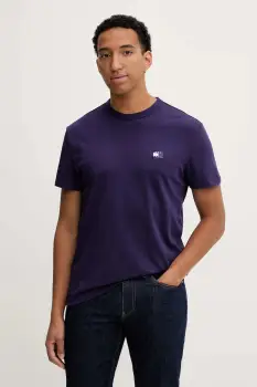 Tommy Jeans tricou din bumbac culoarea galben, uni, DM0DM20322 imagine