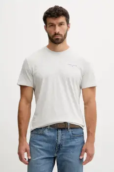 Tommy Jeans tricou din bumbac culoarea gri, cu imprimeu, DM0DM21780 imagine