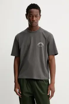 Tommy Jeans tricou din bumbac culoarea gri, cu imprimeu, DM0DM22059 imagine