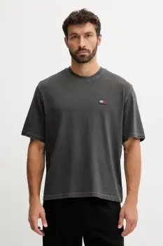 Tommy Jeans tricou din bumbac culoarea gri, uni, DM0DM21975 imagine