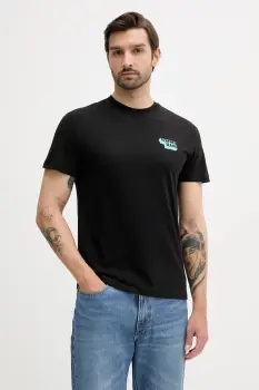 Tommy Jeans tricou din bumbac culoarea negru, cu imprimeu, DM0DM21539 imagine